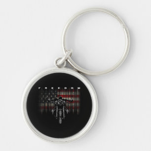American Flag Motorcycle Freedom Keychain