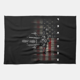 American Flag Motorcycle Freedom Kitchen Towel