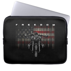 American Flag Motorcycle Freedom Laptop Sleeve