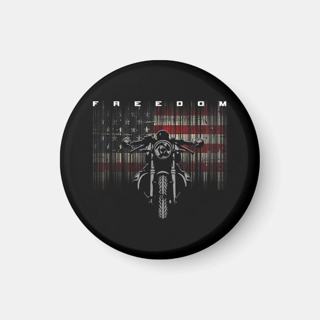 American Flag Motorcycle Freedom Magnet (Front)
