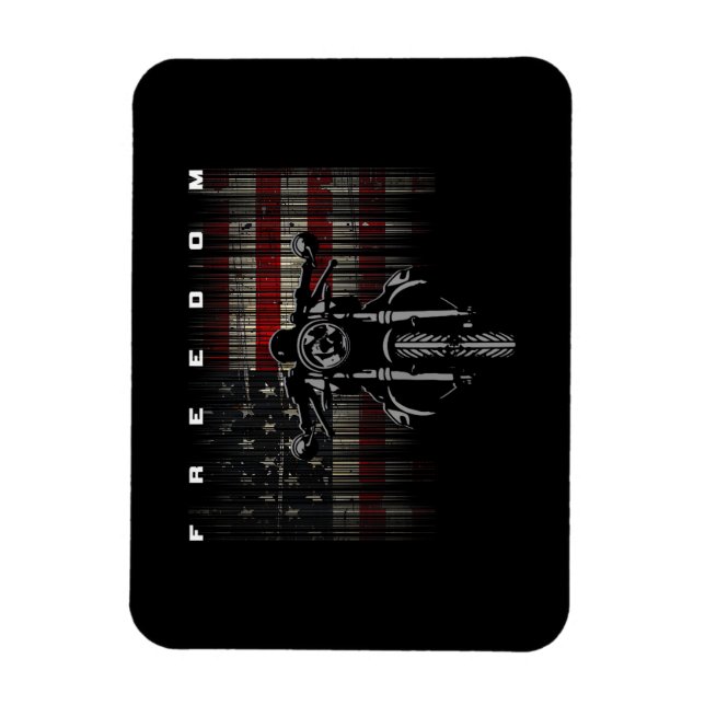American Flag Motorcycle Freedom Magnet (Vertical)