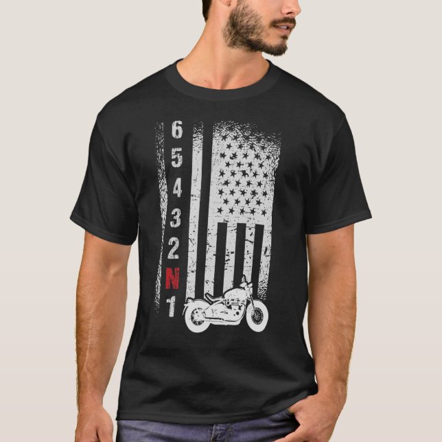American Flag Motorcycle T-Shirt (Front)