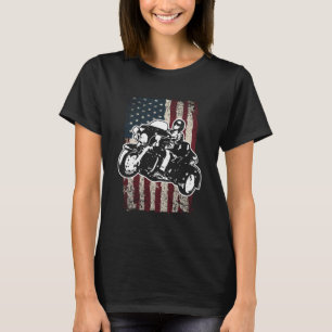 American Flag Motorcycle Trike Rider T-Shirt