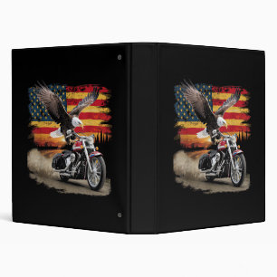 American Flag Motorcycle Tshirt USA Flag Biker Ret Binder