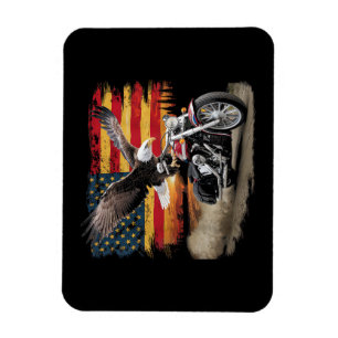 American Flag Motorcycle Tshirt USA Flag Biker Ret Magnet