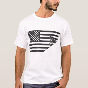 American Flag Mountain Bike Apparel - Mountain Bik T-Shirt