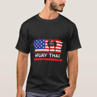 American Flag Muay Thai Gift Thailand Martial Arts T-Shirt