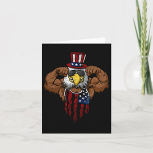 American Flag Muscular Squat Dabbing Flexing Uncle Card