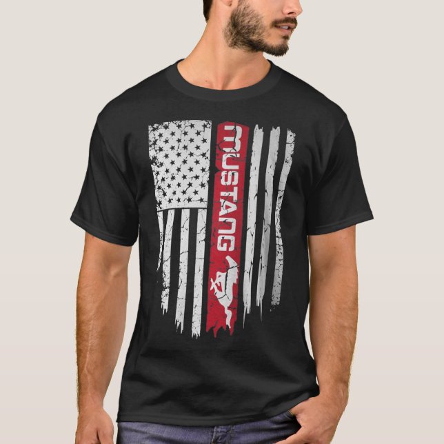 American Flag Mustang T-Shirt (Front)