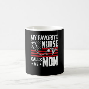 American Flag My Favourite Nurse Calls Me Mom Medi Coffee Mug