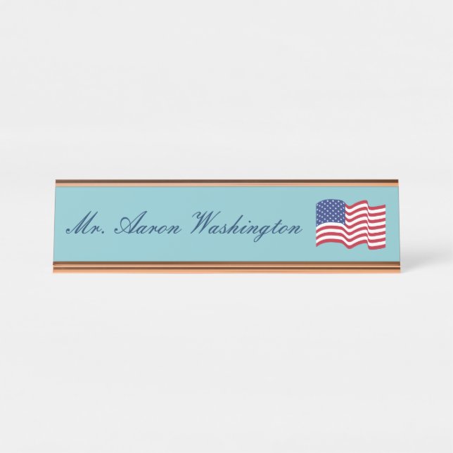American Flag Name Plate  (Front)