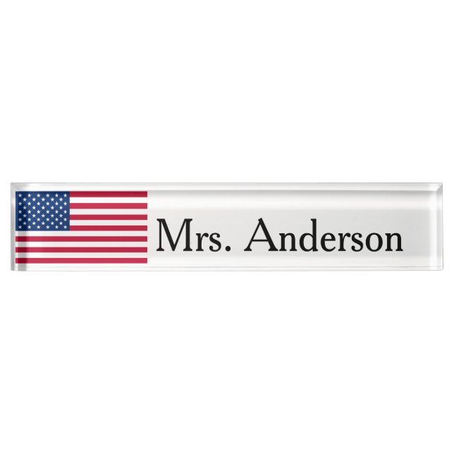 American flag name plate (Front)