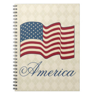 American Flag Notebook School Journal Gift