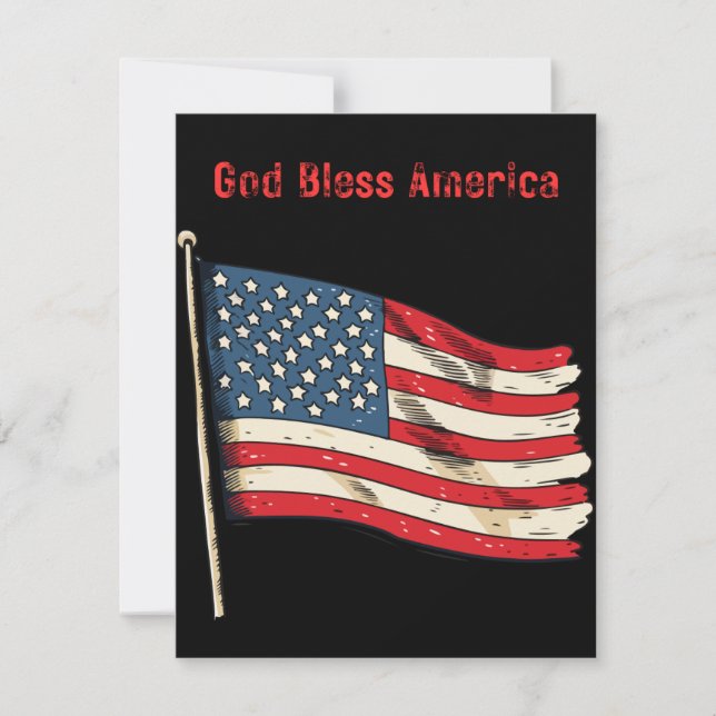 American flag notecards customizable (Front)
