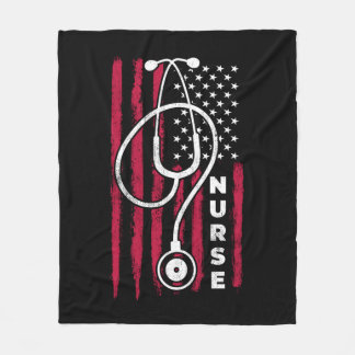American Flag Nurse   1 Fleece Blanket