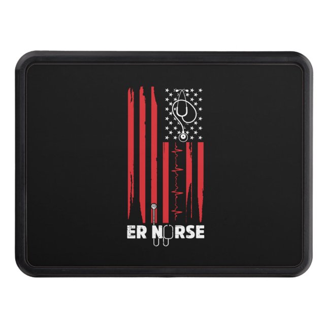 American Flag Nurse Trailer Hitch Cover (Front)