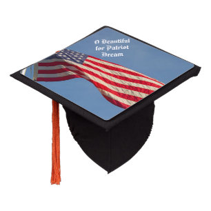American Flag O Beautiful Photograph Personalize Graduation Cap Topper
