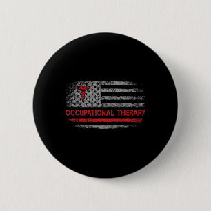 American Flag Occupational Therapy Ot Student Back 2 Inch Round Button