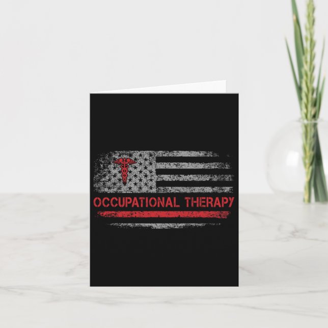 American Flag Occupational Therapy Ot Student Back Card (Front)