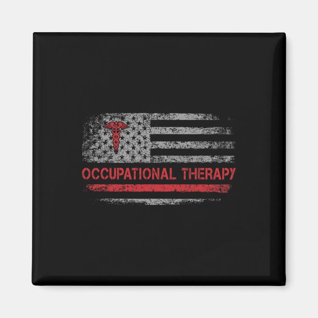 American Flag Occupational Therapy Ot Student Back Magnet (Front)