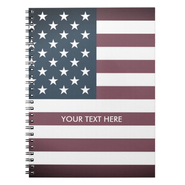 American flag of USA custom spiral notebook (Front)