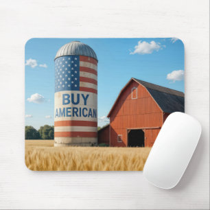 American Flag On a Barn Silo Mouse Pad