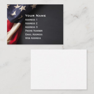 American Flag on a Chalkboard Business Card