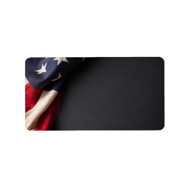 American Flag on a Chalkboard Label (Front)