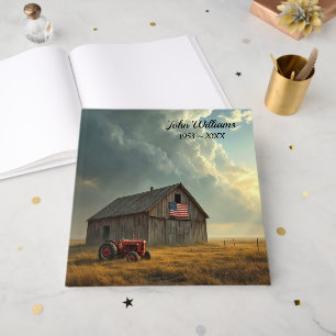 American Flag On a Farm Barn Guest Book