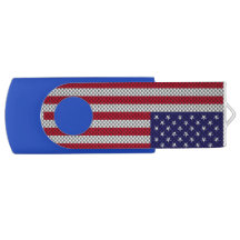 American Flag on Carbon Fibre Style Print