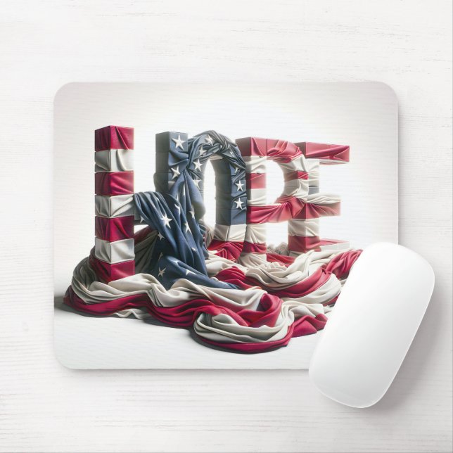 American Flag On HOPE Mouse Pad (With Mouse)