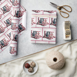 American Flag On Hope Typography Wrapping Paper