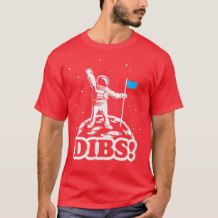 American Flag on Moon July 4th funny t  Astronaut  T-Shirt