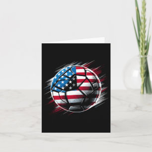 American Flag On Soccer Ball Card