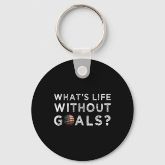American Flag On Soccer Ll Sport What's Life Witho Keychain