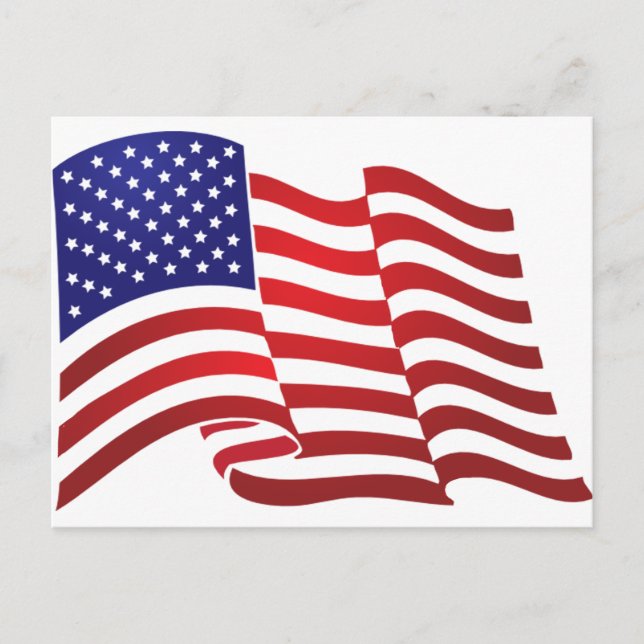 AMERICAN FLAG ONDULATING - BIG SPANGLE BANNER POSTCARD (Front)