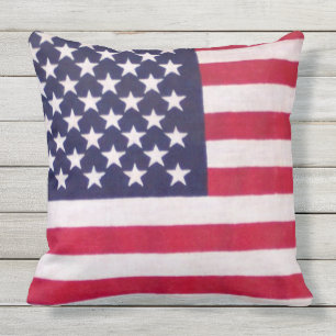 American flag outdoor summer pillows