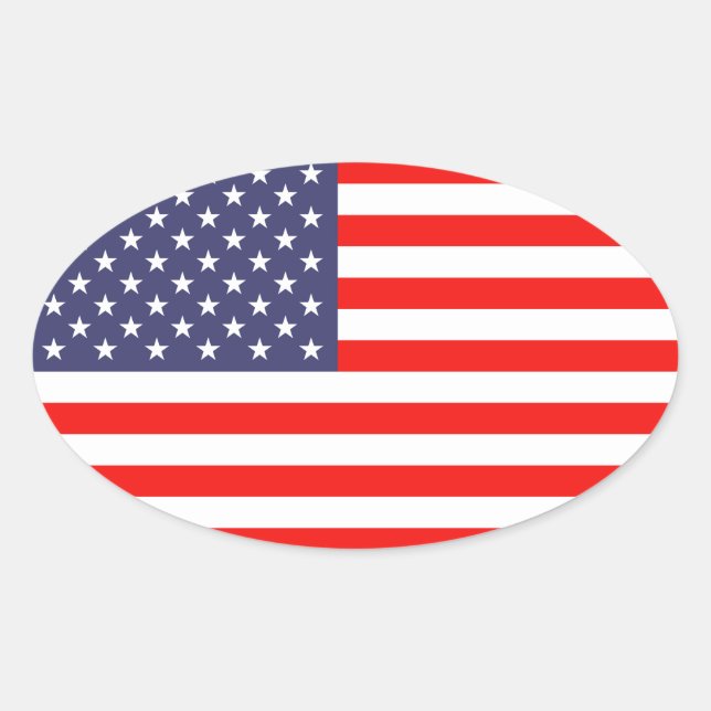 American flag oval sticker | Flag of America (Front)