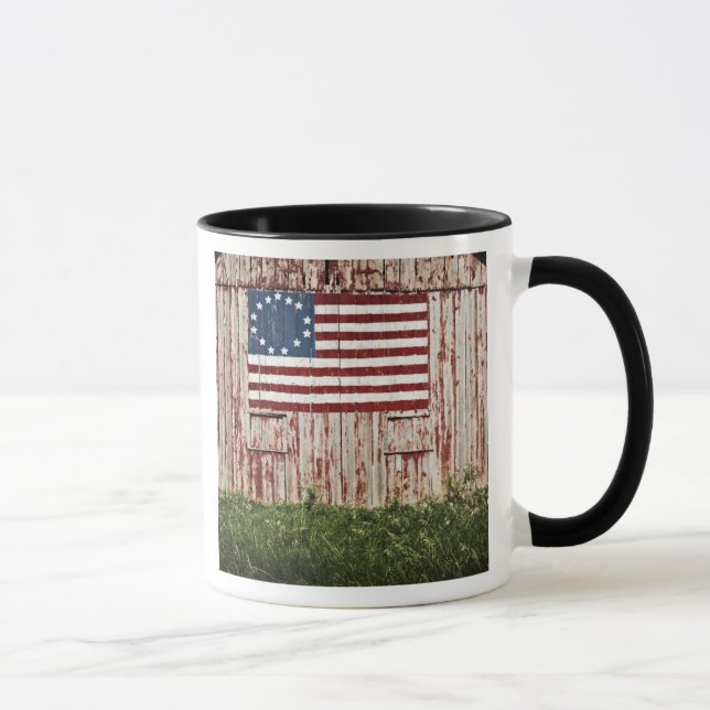 American flag painted on barn mug (Right)