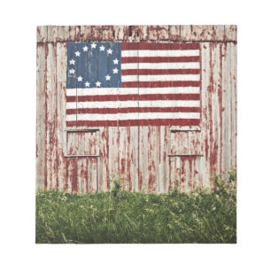 American flag painted on barn notepad