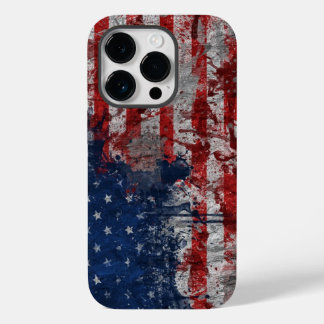 American Flag Painted on Grunge Wall Case-Mate iPhone 14 Pro Case