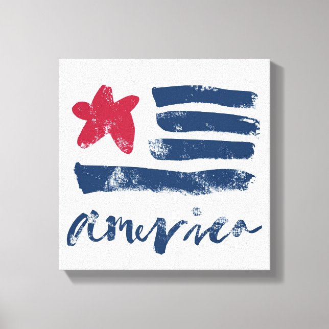 American Flag Paintstrokes Canvas Print (Front)