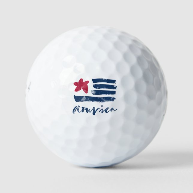 American Flag Paintstrokes Golf Balls (Front)