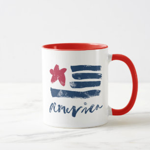 American Flag Paintstrokes Mug