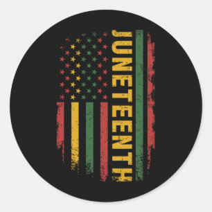 American Flag Pan African Colours For Celebrating  Classic Round Sticker