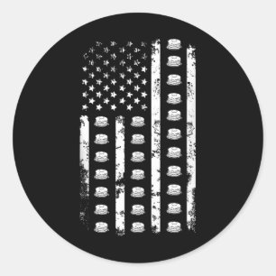 American Flag Pancakes Food Usa Patriotism Patriot Classic Round Sticker