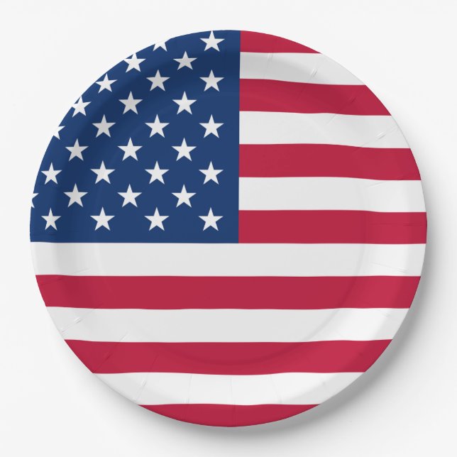 American Flag Paper Plate (Front)