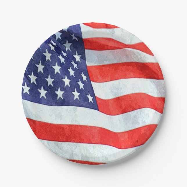American Flag Paper Plate (Front)