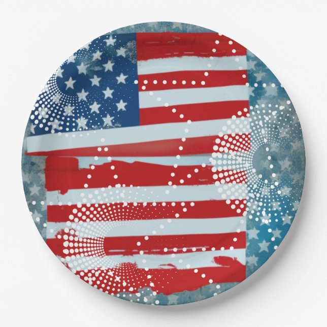 American Flag Paper Plate (Front)