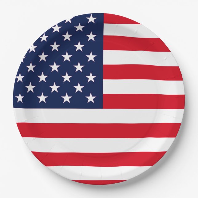 American Flag Paper Plate (Front)